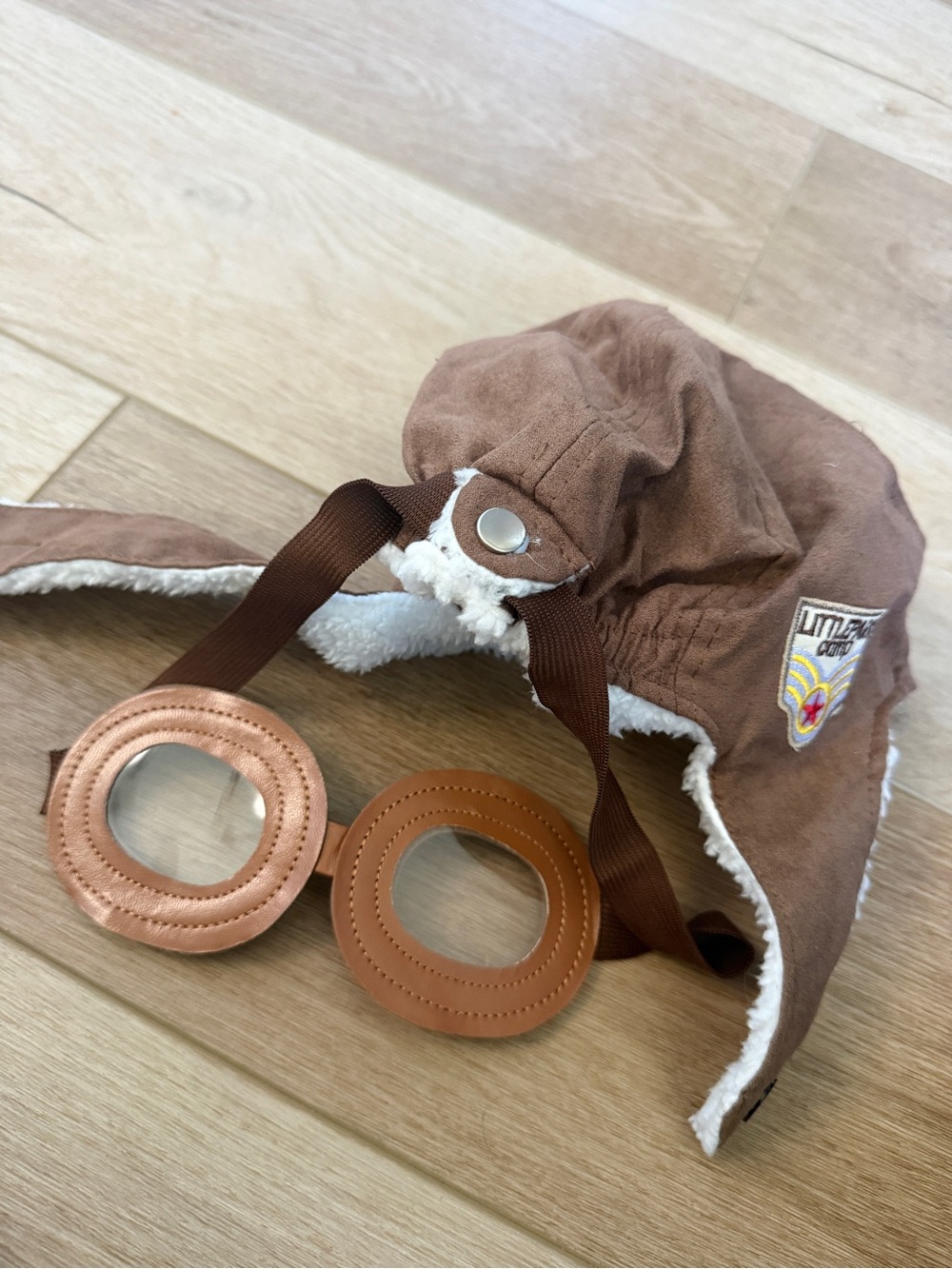 Infant Brown Aviator Hat with Goggles